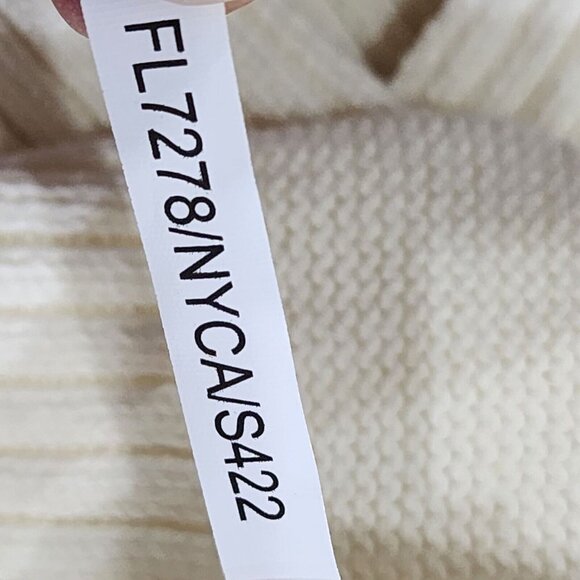 Free Assembly Womens Cotton Ribbed Turtleneck Oversize Ivory Sweater Size M - Picture 11 of 13